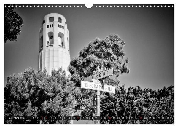 Produktbild: SAN FRANCISCO Monochrome Ansichten (Wandkalender 2026 DIN A3 quer), CALVENDO Monatskalender