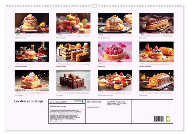 Produktbild: Les d&eacute;lices du temps (Calendrier mural 2026 DIN A2 vertical), CALVENDO calendrier mensuel