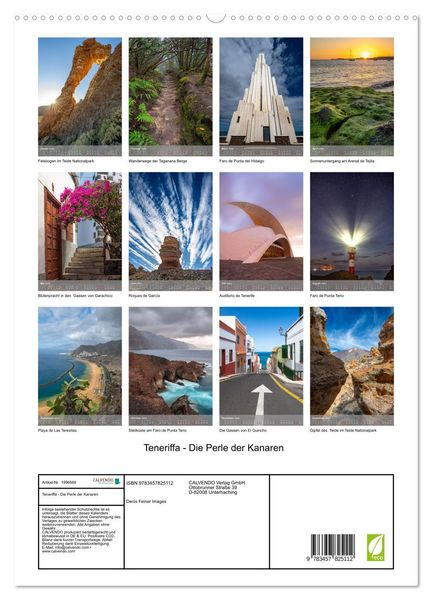 Produktbild: Teneriffa - Die Perle der Kanaren (hochwertiger Premium Wandkalender 2026 DIN A2 hoch), Kunstdruck in Hochglanz