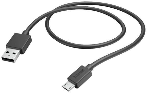 Hama USB-Ladekabel USB 2.0 USB-A Stecker, USB-Micro-B Stecker 1.00m Schwarz 00201584