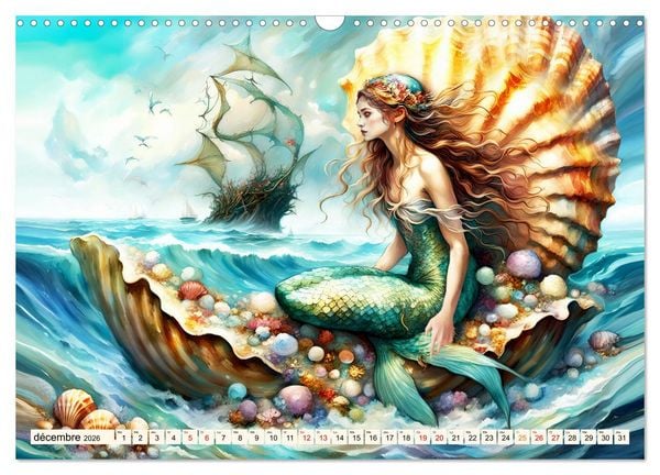 Produktbild: La muse de Pos&eacute;idon (Calendrier mural 2026 DIN A3 vertical), CALVENDO calendrier mensuel