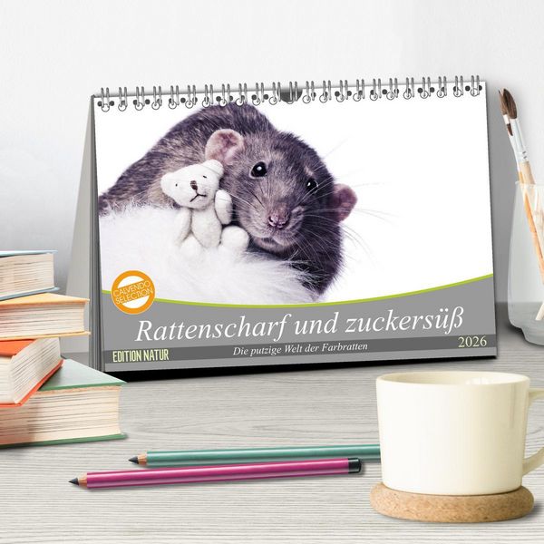 Produktbild: Rattenscharf und zuckers&uuml;&szlig; (Tischkalender 2026 DIN A5 quer), CALVENDO Monatskalender
