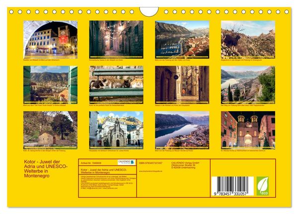 Produktbild: Kotor - Juwel der Adria und UNESCO-Welterbe in Montenegro (Wandkalender 2026 DIN A4 quer), CALVENDO Monatskalender