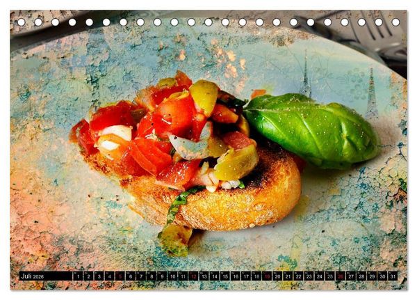 Produktbild: Italian Food - Vintage Design (Tischkalender 2026 DIN A5 quer), CALVENDO Monatskalender