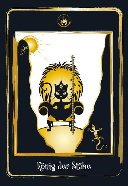 Produktbild: Golden Black Cat Tarot - Hochwertige St&uuml;lpdeckelschachtel mit Goldfolie