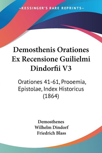 Produktbild: Demosthenis Orationes Ex Recensione Guilielmi Dindorfii V3