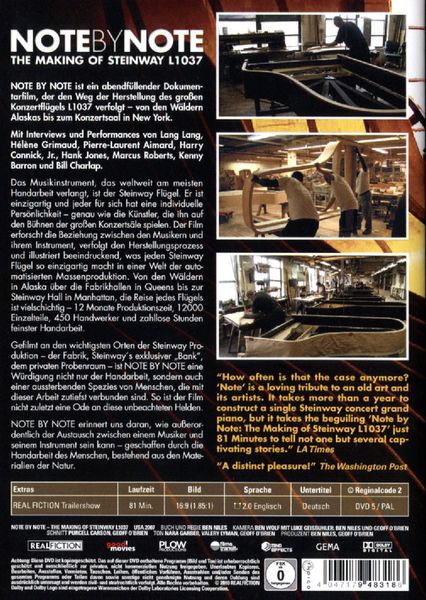 Produktbild: Note by Note - The Making of Steinway L1037