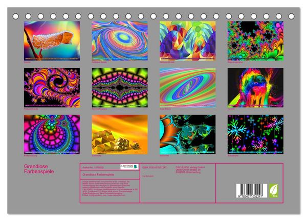 Produktbild: Grandiose Farbenspiele (Tischkalender 2026 DIN A5 quer), CALVENDO Monatskalender