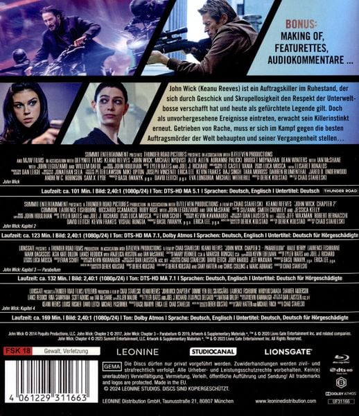 Produktbild: John Wick - Kapitel 1-4 [4 BRs]