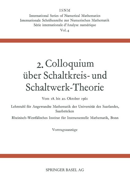 Produktbild: 2. Colloquium &Uuml;ber Schaltkreis- und Schaltwerk-Theorie