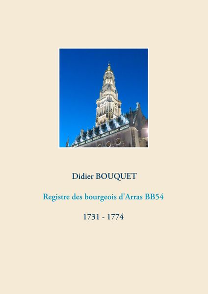 Produktbild: Registre des bourgeois d'Arras BB54 - 1731-1774