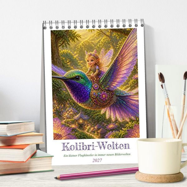 Produktbild: Kolibri-Welten (Tischkalender 2027 DIN A5 hoch), CALVENDO Monatskalender