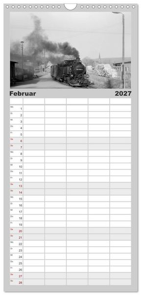 Produktbild: Familienplaner 2027 - Dampfloks in der DDR mit 5 Spalten (Wandkalender, 21 x 45 cm) CALVENDO