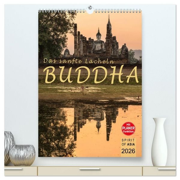 Produktbild: BUDDHA - Das sanfte L&auml;cheln (hochwertiger Premium Wandkalender 2026 DIN A2 hoch), Kunstdruck in Hochglanz