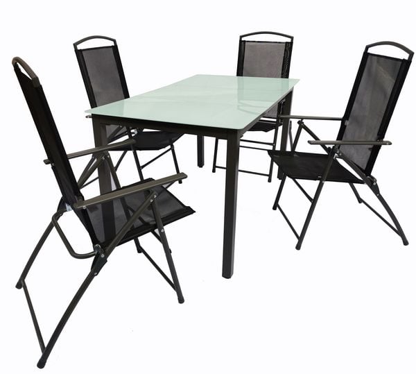 Produktbild: 5-tlg Sitzgruppe Gartenm&ouml;bel Tisch St&uuml;hle Set 140M