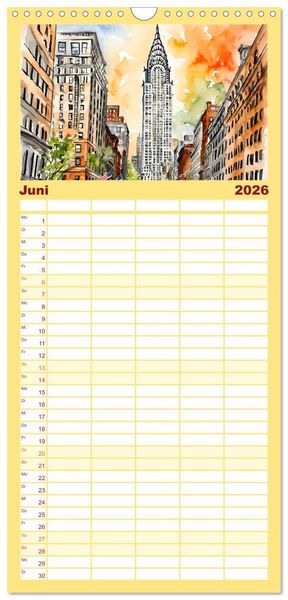 Produktbild: Familienplaner 2026 - Sightseeing New York mit 5 Spalten (Wandkalender, 21 x 45 cm) CALVENDO