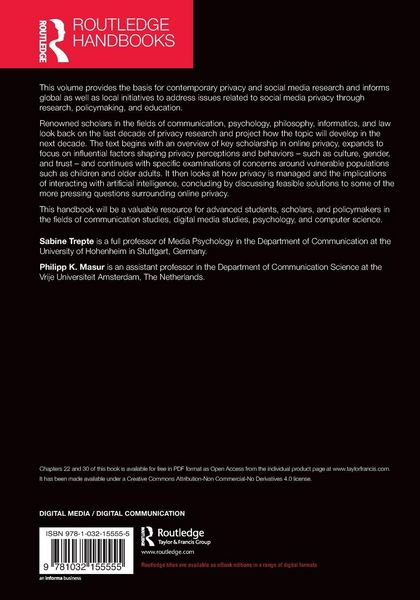 Produktbild: The Routledge Handbook of Privacy and Social Media