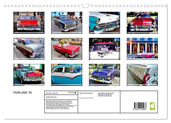 Produktbild: FAIRLANE '55 (Wandkalender 2026 DIN A3 quer), CALVENDO Monatskalender