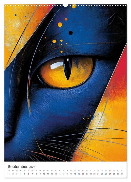 Produktbild: Kunterbunte Katzenbande (hochwertiger Premium Wandkalender 2026 DIN A2 hoch), Kunstdruck in Hochglanz