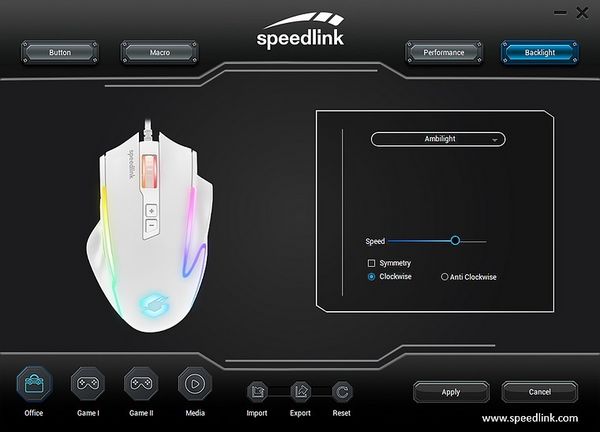 Produktbild: SPEEDLINK DECUS NX RGB Gaming Mouse, white