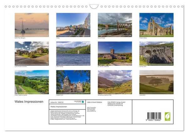 Produktbild: Wales Impressionen (Wandkalender 2026 DIN A3 quer), CALVENDO Monatskalender