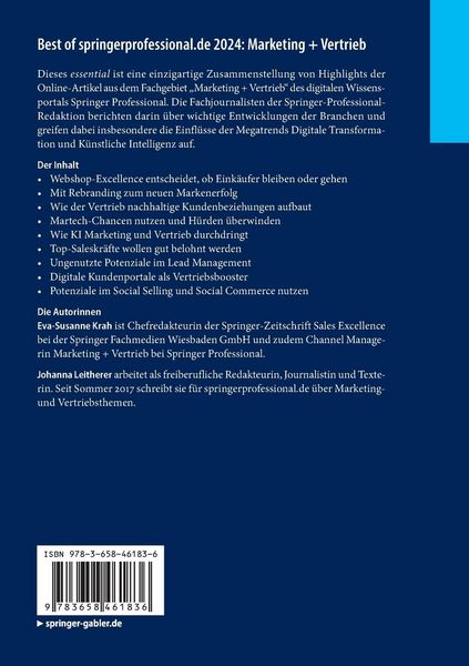 Produktbild: Best of springerprofessional.de 2024: Marketing + Vertrieb