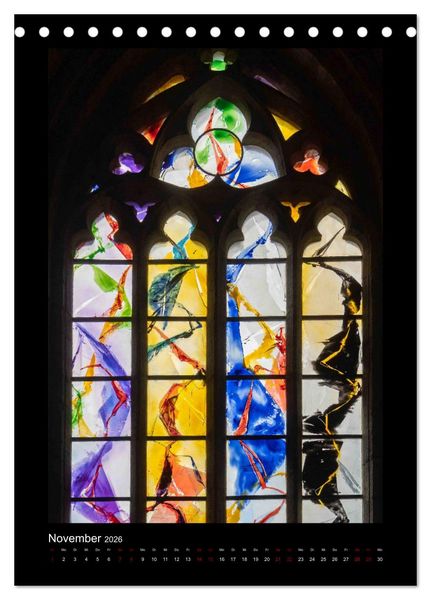 Produktbild: Kirchenfenster - Sakrale Glaskunst (Tischkalender 2026 DIN A5 hoch), CALVENDO Monatskalender