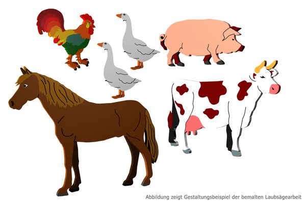 Produktbild: Laubs&auml;gevorlage Bauernhof-Tiere