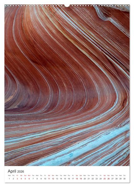 Produktbild: Paria Canyon The Wave (High Quality Premium Wall Calendar 2026 DIN A2 portrait),CALVENDO 12 Month Wall Calendar