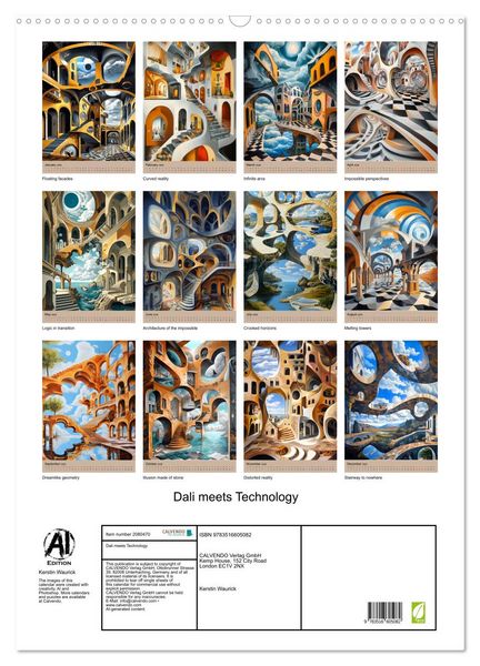Produktbild: Dali meets Technology (Wall Calendar 2026 DIN A2 portrait), CALVENDO 12 Month Wall Calendar
