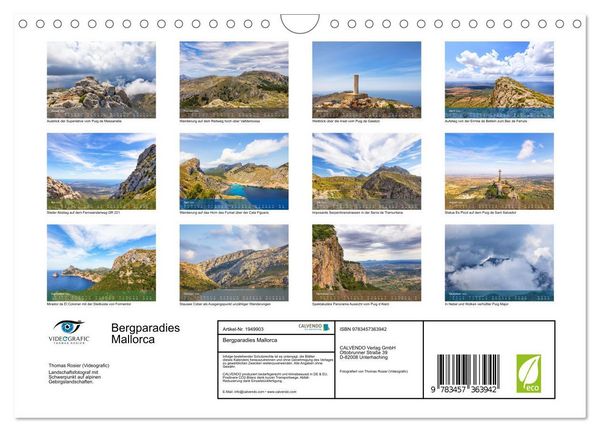 Produktbild: Bergparadies Mallorca (Wandkalender 2026 DIN A4 quer), CALVENDO Monatskalender