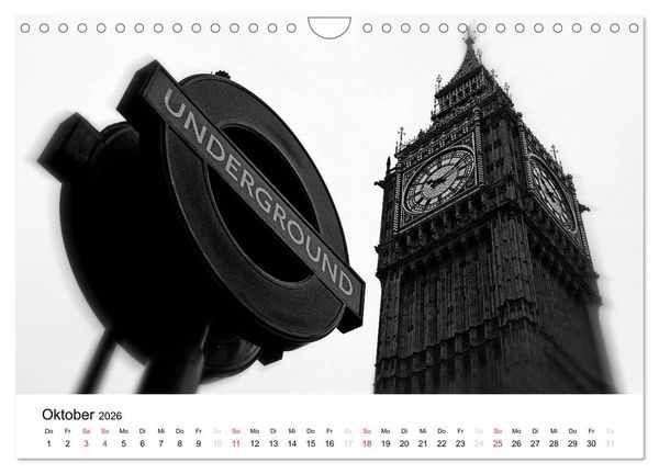 Produktbild: London (Wandkalender 2026 DIN A4 quer), CALVENDO Monatskalender