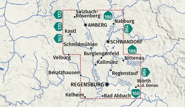 Produktbild: KOMPASS Wanderkarte 176 Regensburg, Amberg, Schwandorf 1:50.000