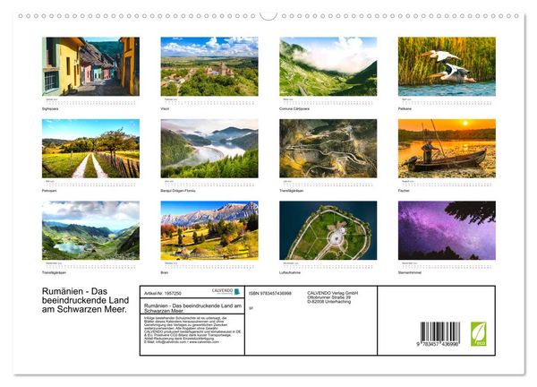 Produktbild: Rum&auml;nien - Das beeindruckende Land am Schwarzen Meer. (hochwertiger Premium Wandkalender 2026 DIN A2 quer), Kunstdruck in Hochglanz