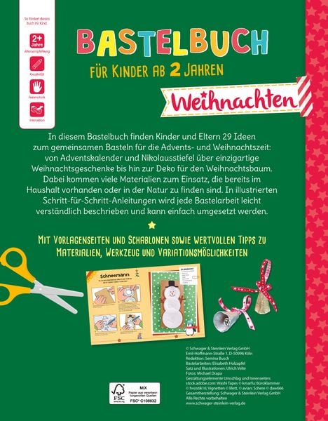 Produktbild: Bastelbuch f&uuml;r Kinder ab 2 Jahren Weihnachten