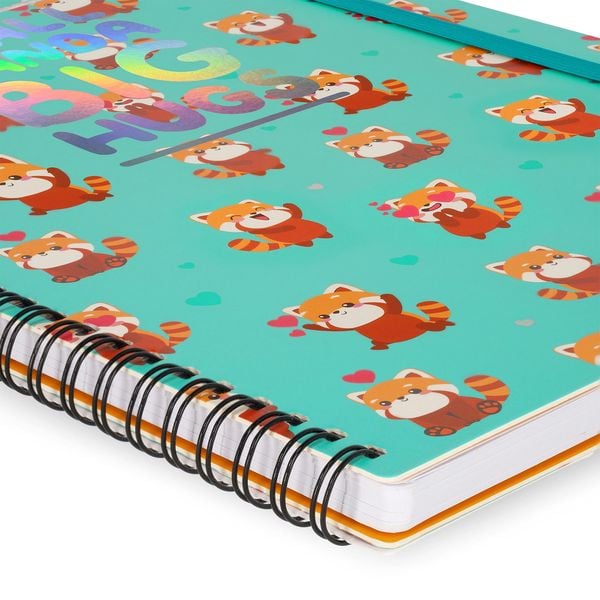 Produktbild: Legami Notizbuch liniert mit Spiralbindung - Maxi - Roter Panda