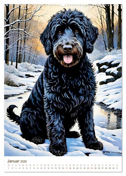 Produktbild: Der Labradoodle (Wandkalender 2026 DIN A2 hoch), CALVENDO Monatskalender