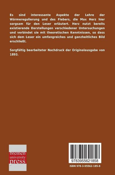 Produktbild: Untersuchungen &uuml;ber W&auml;rme und Fieber