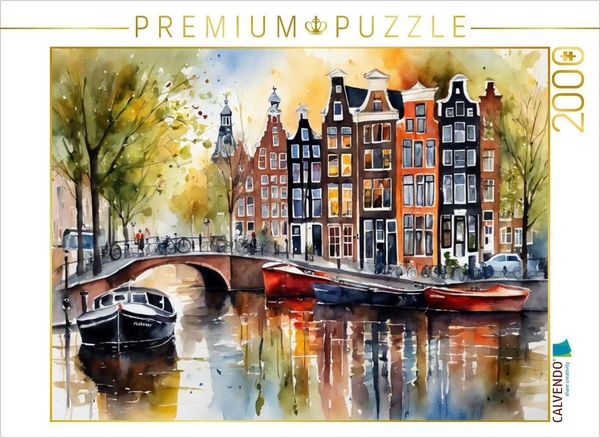 Produktbild: CALVENDO Puzzle Gracht in Amsterdam | 2000 Teile Lege-Gr&ouml;&szlig;e 90x67cm Foto-Puzzle f&uuml;r gl&uuml;ckliche Stunden