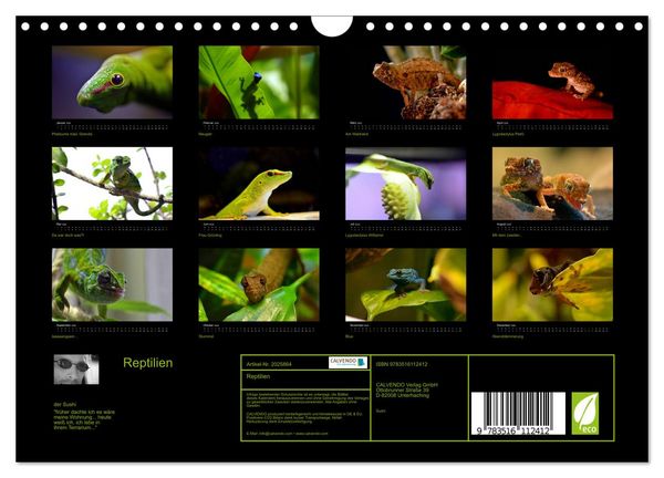 Produktbild: Reptilien (Wandkalender 2026 DIN A4 quer), CALVENDO Monatskalender