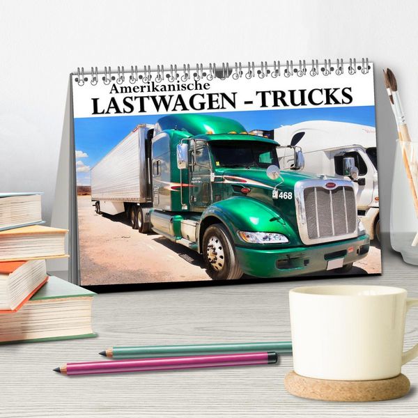 Produktbild: Amerikanische Lastwagen - Trucks (Tischkalender 2026 DIN A5 quer), CALVENDO Monatskalender