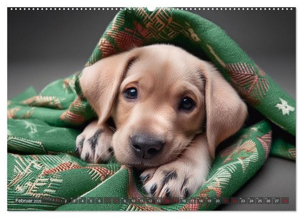Produktbild: Welpen im Kuschelmodus - Herzerw&auml;rmende kleine Labrador Retriever (Wandkalender 2026 DIN A2 quer), CALVENDO Monatskalender