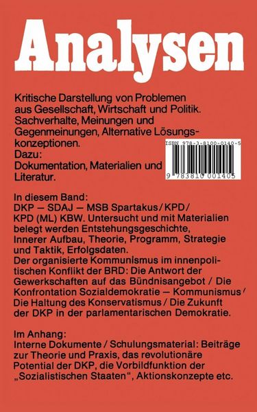 Produktbild: Organisierter Kommunismus in der Bundesrepublik Deutschland