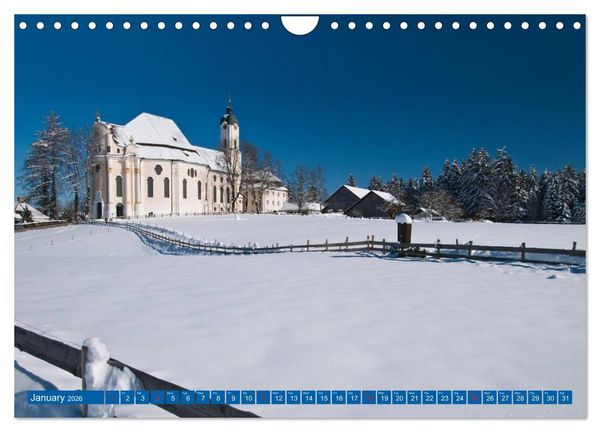 Produktbild: Romantic Places In Bavaria (Wall Calendar 2026 DIN A4 landscape), CALVENDO 12 Month Wall Calendar