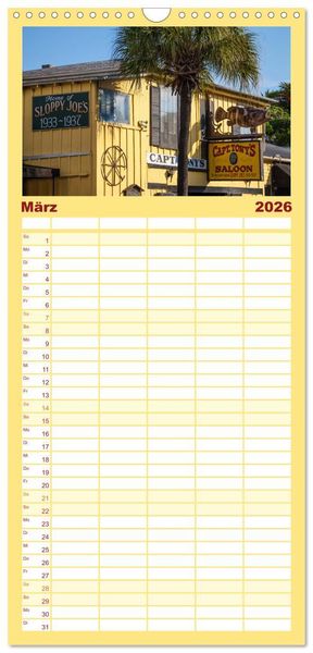 Produktbild: Familienplaner 2026 - FLORIDA KEYS UND KEY WEST Malerische Reiseroute mit 5 Spalten (Wandkalender, 21 x 45 cm) CALVENDO