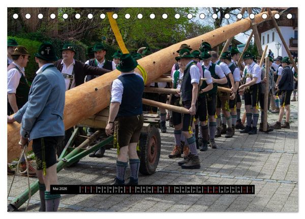 Produktbild: Maibaum aufstellen (Tischkalender 2026 DIN A5 quer), CALVENDO Monatskalender