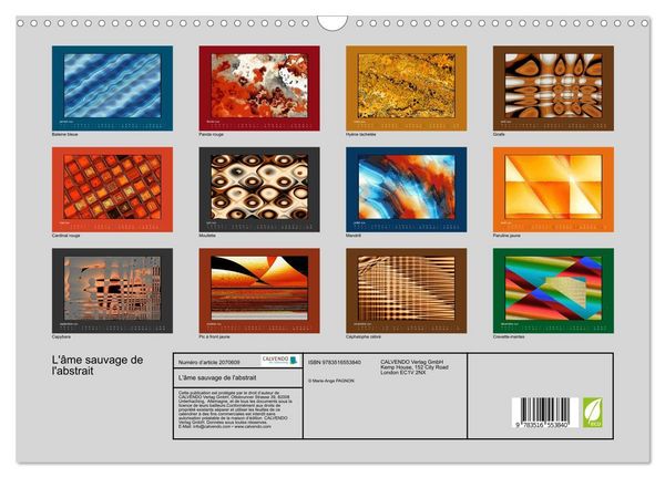 Produktbild: L'&acirc;me sauvage de l'abstrait (Calendrier mural 2026 DIN A3 vertical), CALVENDO calendrier mensuel