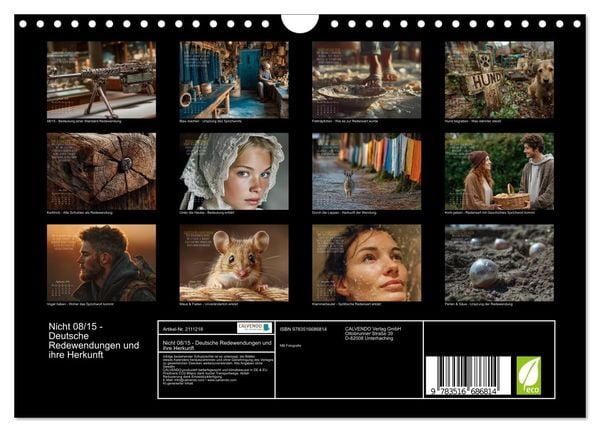 Produktbild: Nicht 08/15 - Deutsche Redewendungen und ihre Herkunft (Wandkalender 2026 DIN A4 quer), CALVENDO Monatskalender