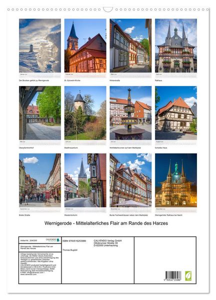 Produktbild: Wernigerode - Mittelalterliches Flair am Rande des Harzes (Wandkalender 2026 DIN A2 hoch), CALVENDO Monatskalender