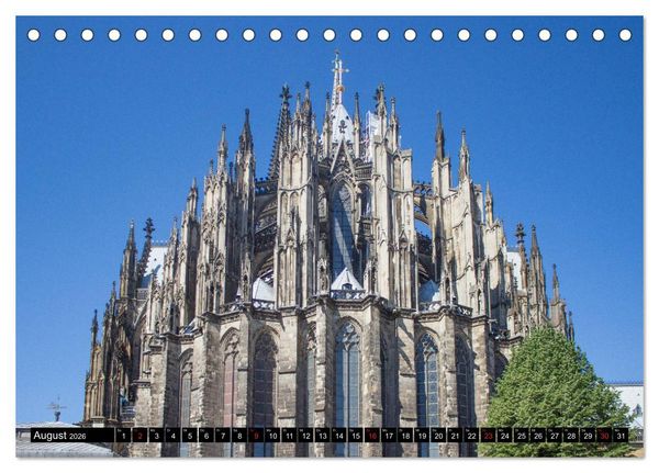 Produktbild: Kirchen in K&ouml;ln - Heilige St&auml;tten und imposante Bauten (Tischkalender 2026 DIN A5 quer), CALVENDO Monatskalender